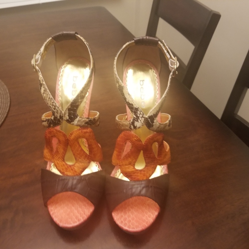 bebe Open Toe Heel
